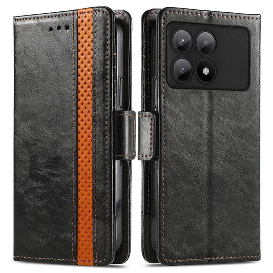 CASENEO 002 Series For Xiaomi Redmi K70E 5G / Poco X6 Pro 5G Wallet Case RFID Blocking PU Leather Phone Cover