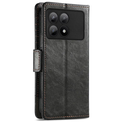 CASENEO 002 Series For Xiaomi Redmi K70E 5G / Poco X6 Pro 5G Wallet Case RFID Blocking PU Leather Phone Cover