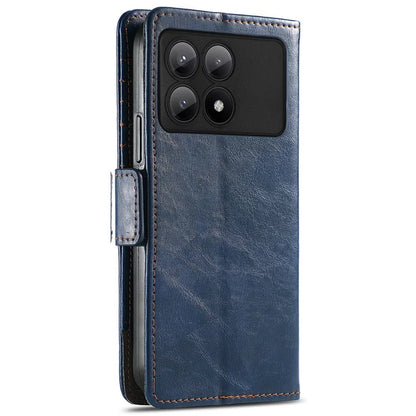 CASENEO 002 Series For Xiaomi Redmi K70E 5G / Poco X6 Pro 5G Wallet Case RFID Blocking PU Leather Phone Cover