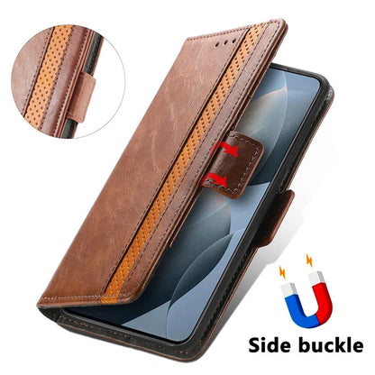 CASENEO 002 Series For Xiaomi Redmi K70E 5G / Poco X6 Pro 5G Wallet Case RFID Blocking PU Leather Phone Cover