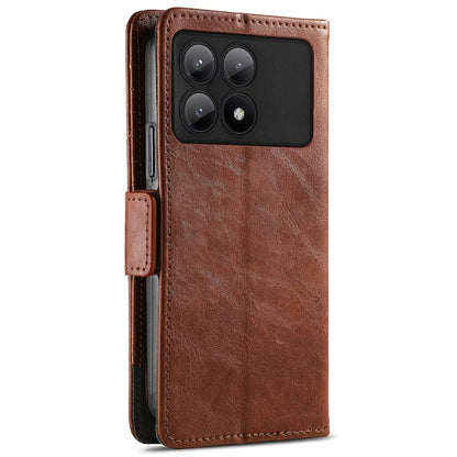 CASENEO 002 Series For Xiaomi Redmi K70E 5G / Poco X6 Pro 5G Wallet Case RFID Blocking PU Leather Phone Cover