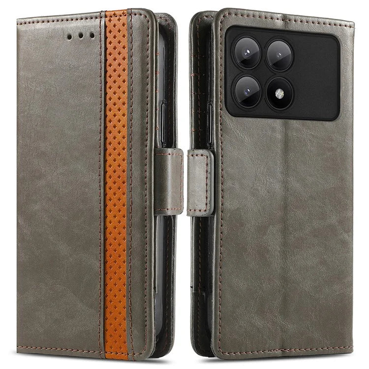 CASENEO 002 Series For Xiaomi Redmi K70E 5G / Poco X6 Pro 5G Wallet Case RFID Blocking PU Leather Phone Cover