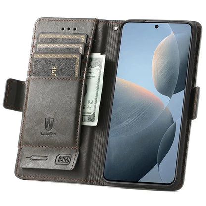 CASENEO 002 Series For Xiaomi Redmi K70E 5G / Poco X6 Pro 5G Wallet Case RFID Blocking PU Leather Phone Cover