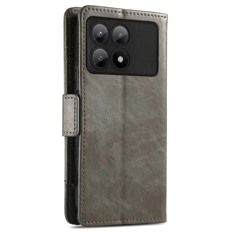 CASENEO 002 Series For Xiaomi Redmi K70E 5G / Poco X6 Pro 5G Wallet Case RFID Blocking PU Leather Phone Cover