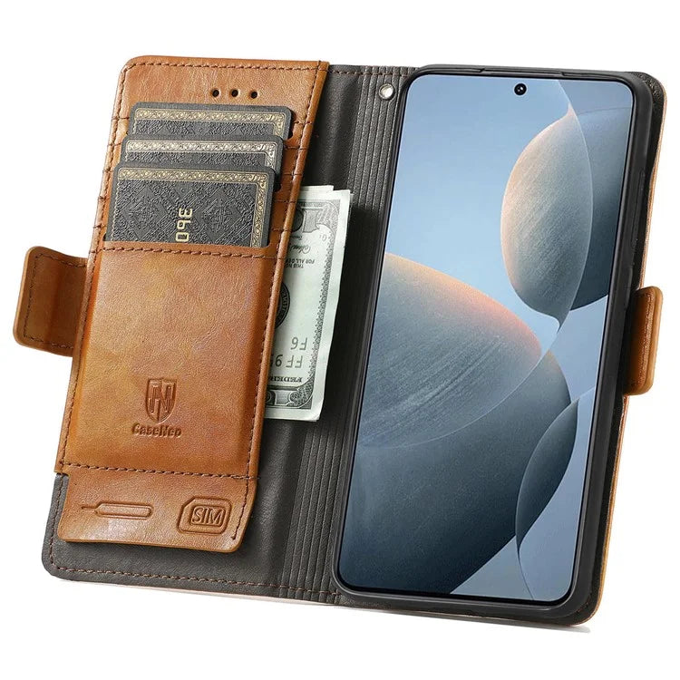 CASENEO 002 Series For Xiaomi Redmi K70E 5G / Poco X6 Pro 5G Wallet Case RFID Blocking PU Leather Phone Cover