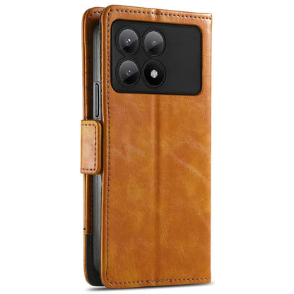 CASENEO 002 Series For Xiaomi Redmi K70E 5G / Poco X6 Pro 5G Wallet Case RFID Blocking PU Leather Phone Cover