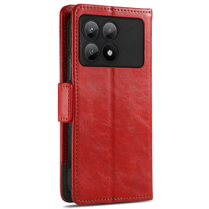 CASENEO 002 Series For Xiaomi Redmi K70E 5G / Poco X6 Pro 5G Wallet Case RFID Blocking PU Leather Phone Cover