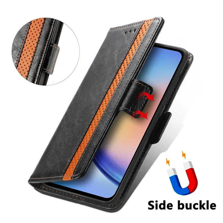 CASENEO 002 Series For Samsung Galaxy A35 5G Case RFID Blocking PU Leather Stand Flip Phone Cover