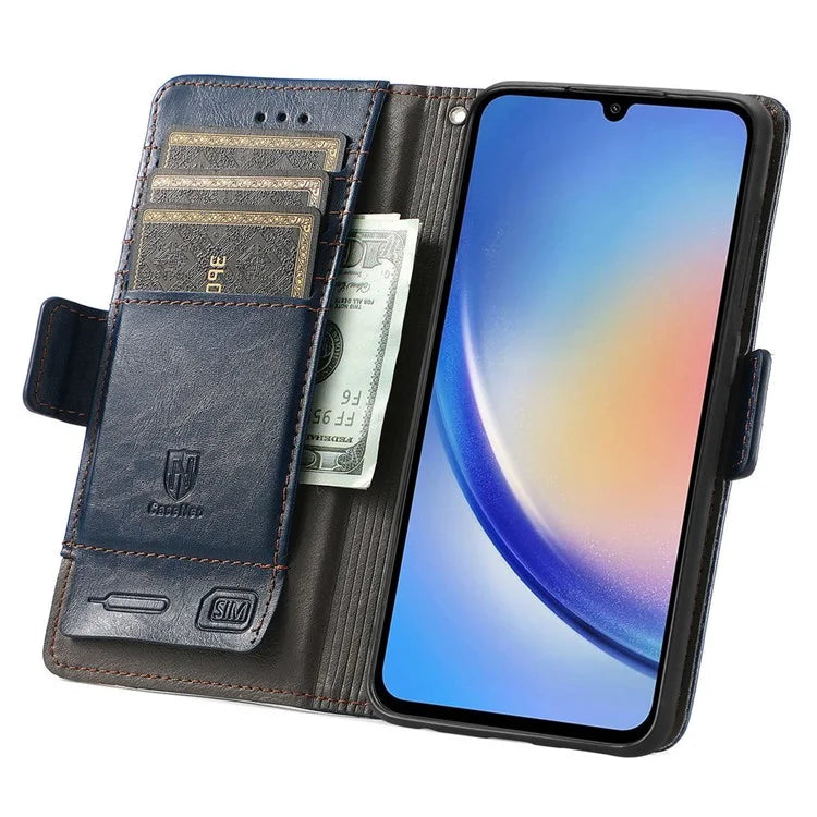 CASENEO 002 Series For Samsung Galaxy A35 5G Case RFID Blocking PU Leather Stand Flip Phone Cover