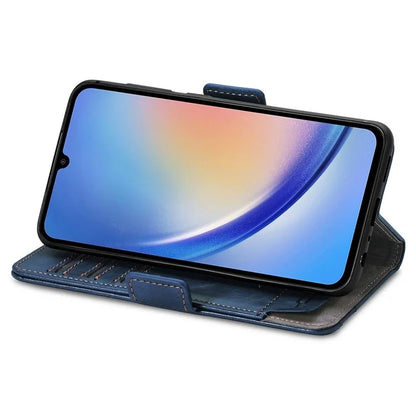 CASENEO 002 Series For Samsung Galaxy A35 5G Case RFID Blocking PU Leather Stand Flip Phone Cover