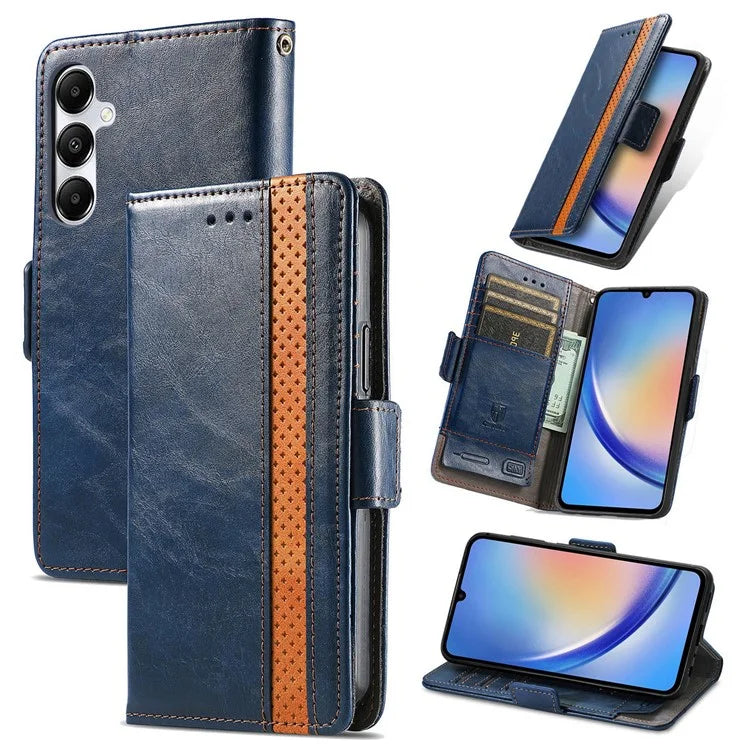 CASENEO 002 Series For Samsung Galaxy A35 5G Case RFID Blocking PU Leather Stand Flip Phone Cover
