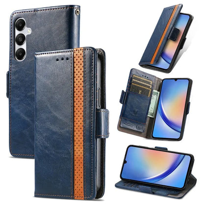 CASENEO 002 Series For Samsung Galaxy A35 5G Case RFID Blocking PU Leather Stand Flip Phone Cover