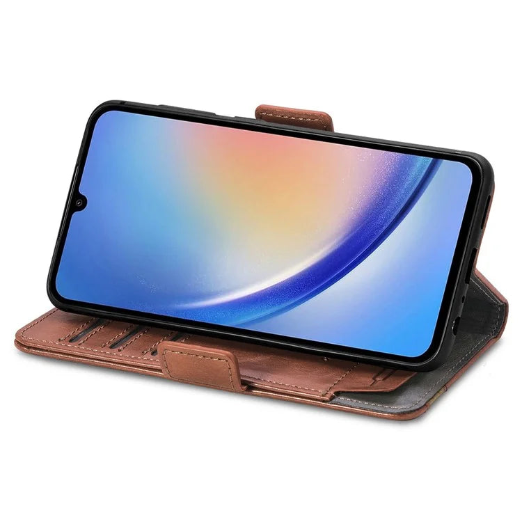 CASENEO 002 Series For Samsung Galaxy A35 5G Case RFID Blocking PU Leather Stand Flip Phone Cover