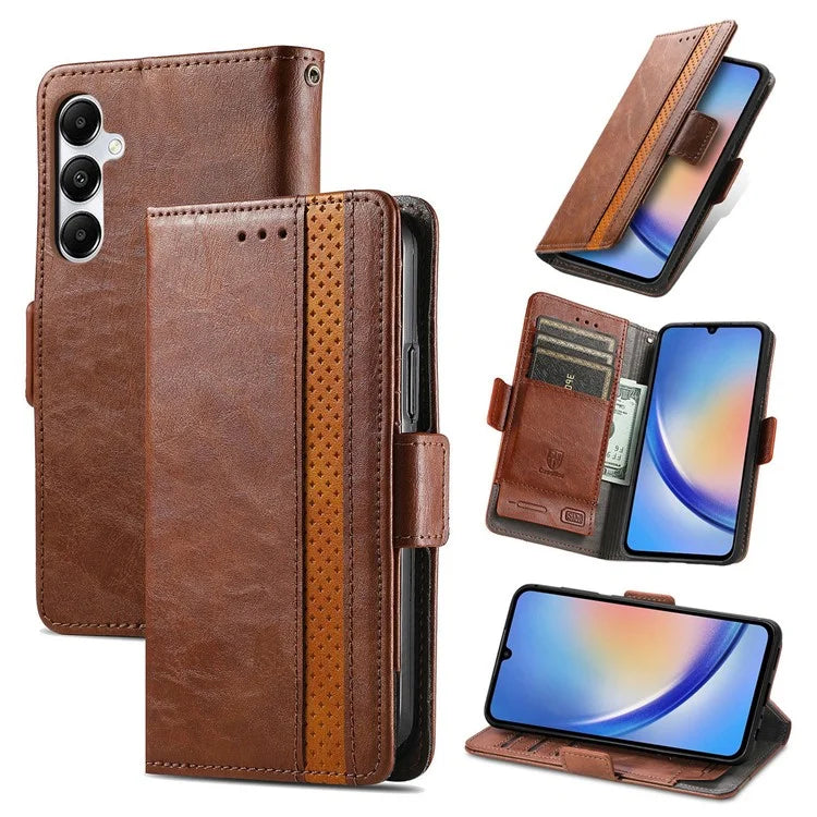 CASENEO 002 Series For Samsung Galaxy A35 5G Case RFID Blocking PU Leather Stand Flip Phone Cover