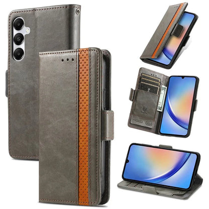 CASENEO 002 Series For Samsung Galaxy A35 5G Case RFID Blocking PU Leather Stand Flip Phone Cover