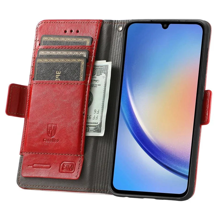 CASENEO 002 Series For Samsung Galaxy A35 5G Case RFID Blocking PU Leather Stand Flip Phone Cover