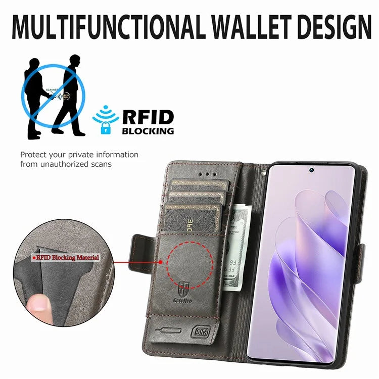 CASENEO 002 Series For Infinix Zero 30 4G Case RFID Blocking PU Leather Wallet Phone Cover
