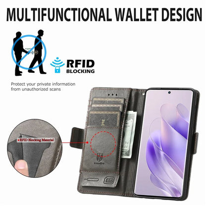 CASENEO 002 Series For Infinix Zero 30 4G Case RFID Blocking PU Leather Wallet Phone Cover
