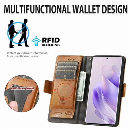 CASENEO 002 Series For Infinix Zero 30 4G Case RFID Blocking PU Leather Wallet Phone Cover