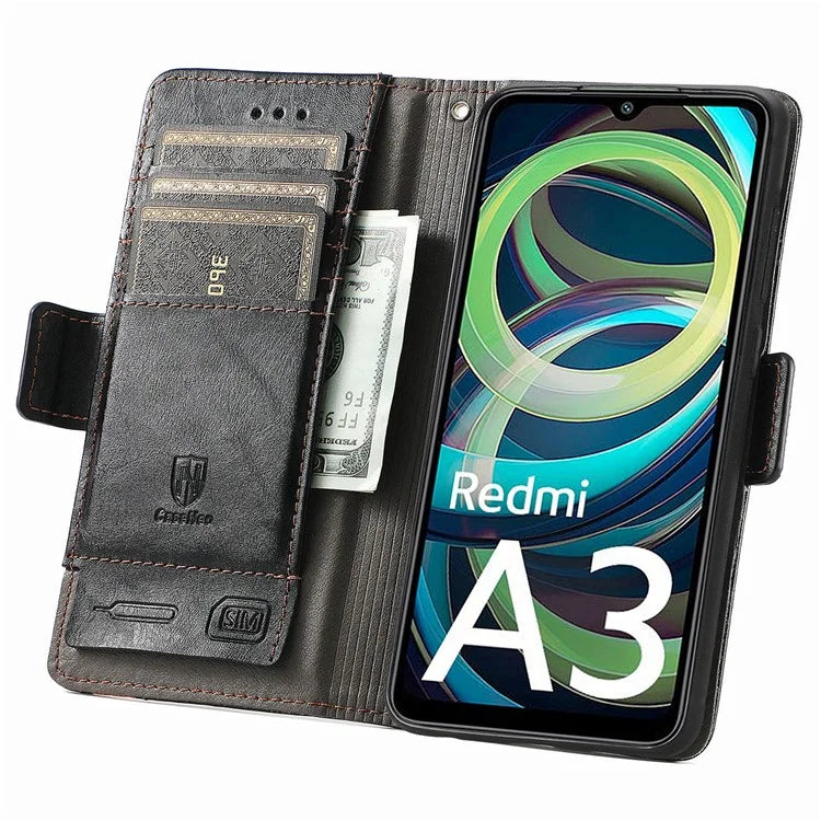 CASENEO 002 Series For Xiaomi Redmi A3 / Poco C61 4G Case PU Leather Protective Wallet Phone Cover
