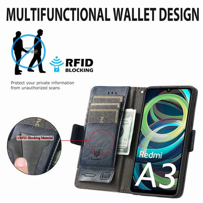CASENEO 002 Series For Xiaomi Redmi A3 / Poco C61 4G Case PU Leather Protective Wallet Phone Cover