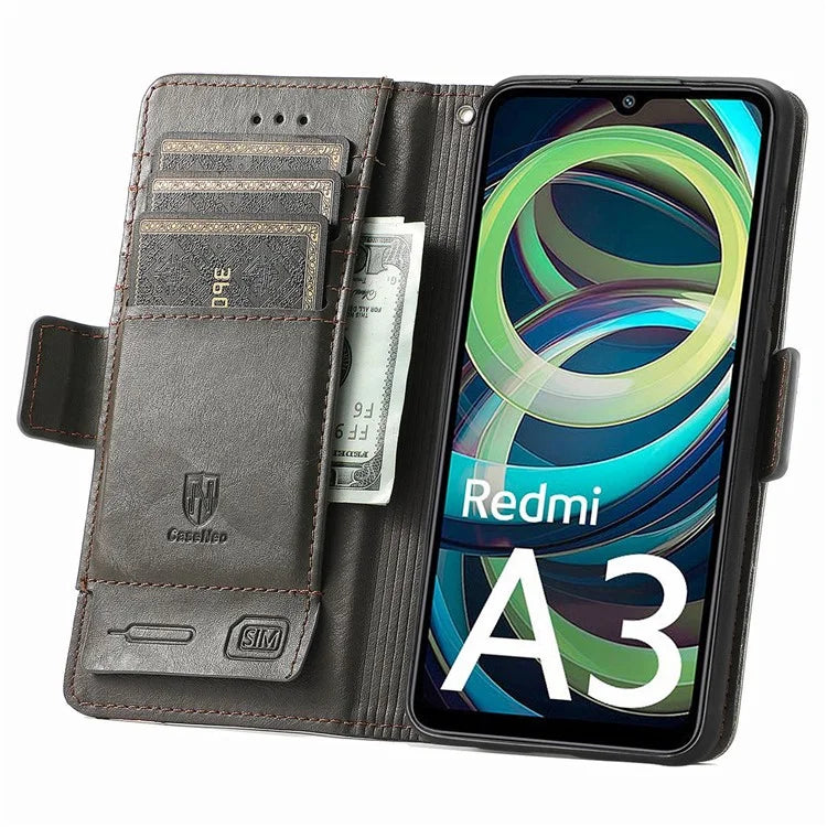 CASENEO 002 Series For Xiaomi Redmi A3 / Poco C61 4G Case PU Leather Protective Wallet Phone Cover