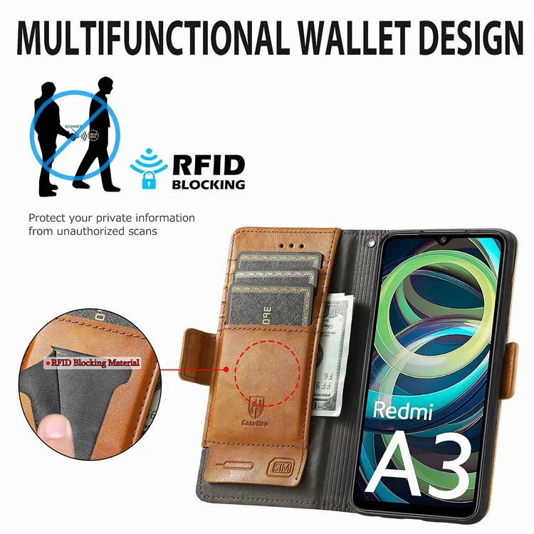 CASENEO 002 Series For Xiaomi Redmi A3 / Poco C61 4G Case PU Leather Protective Wallet Phone Cover