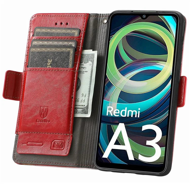 CASENEO 002 Series For Xiaomi Redmi A3 / Poco C61 4G Case PU Leather Protective Wallet Phone Cover
