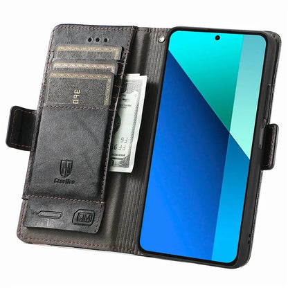 CASENEO 002 Series For Xiaomi Redmi Note 13 4G PU Leather Case RFID Blocking Wallet Phone Cover