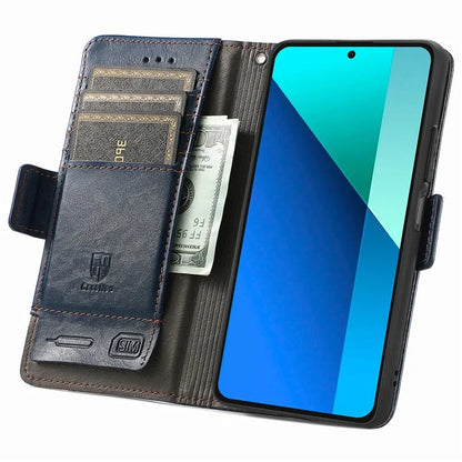 CASENEO 002 Series For Xiaomi Redmi Note 13 4G PU Leather Case RFID Blocking Wallet Phone Cover