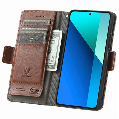 CASENEO 002 Series For Xiaomi Redmi Note 13 4G PU Leather Case RFID Blocking Wallet Phone Cover