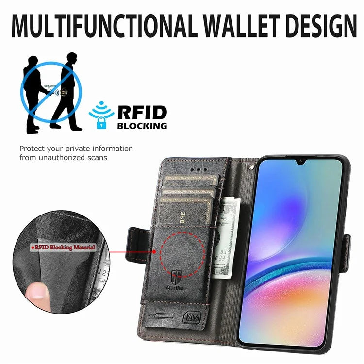 CASENEO 002 Series For Samsung Galaxy A05s 4G Case RFID Blocking PU Leather Flip Phone Cover