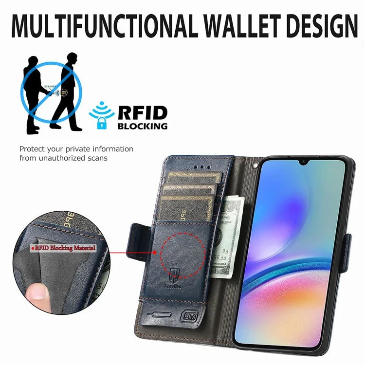 CASENEO 002 Series For Samsung Galaxy A05s 4G Case RFID Blocking PU Leather Flip Phone Cover