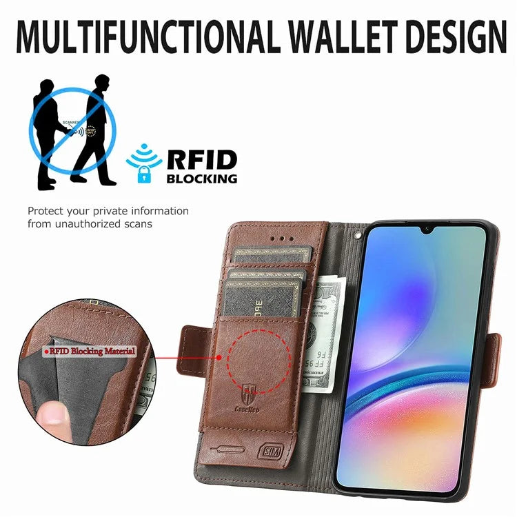 CASENEO 002 Series For Samsung Galaxy A05s 4G Case RFID Blocking PU Leather Flip Phone Cover
