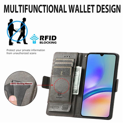 CASENEO 002 Series For Samsung Galaxy A05s 4G Case RFID Blocking PU Leather Flip Phone Cover