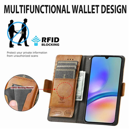 CASENEO 002 Series For Samsung Galaxy A05s 4G Case RFID Blocking PU Leather Flip Phone Cover