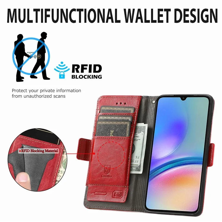 CASENEO 002 Series For Samsung Galaxy A05s 4G Case RFID Blocking PU Leather Flip Phone Cover