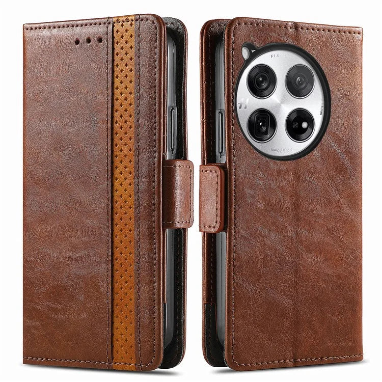 CASENEO 002 Series For OnePlus 12 5G Case Stand Flip PU Leather RFID Blocking Phone Cover