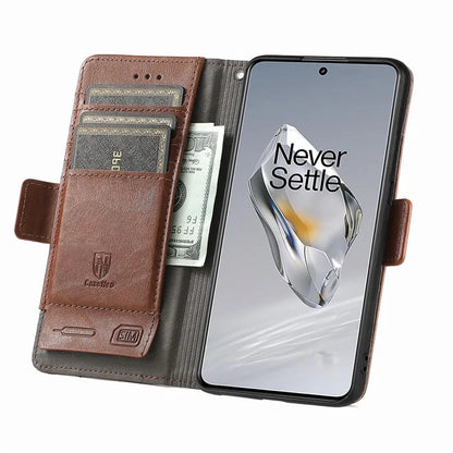 CASENEO 002 Series For OnePlus 12 5G Case Stand Flip PU Leather RFID Blocking Phone Cover