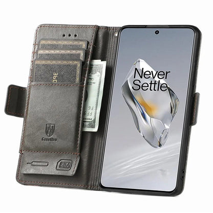 CASENEO 002 Series For OnePlus 12 5G Case Stand Flip PU Leather RFID Blocking Phone Cover