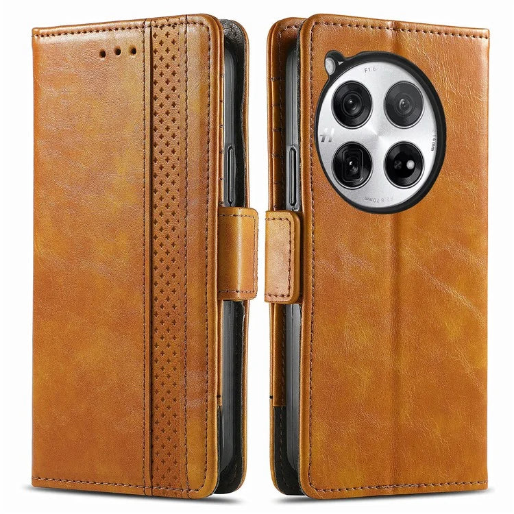 CASENEO 002 Series For OnePlus 12 5G Case Stand Flip PU Leather RFID Blocking Phone Cover