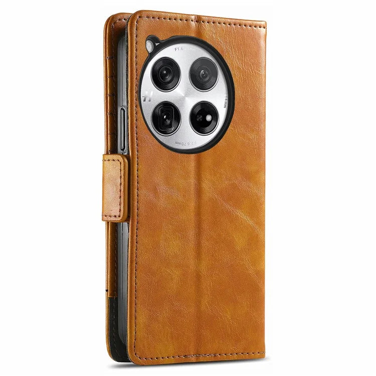 CASENEO 002 Series For OnePlus 12 5G Case Stand Flip PU Leather RFID Blocking Phone Cover