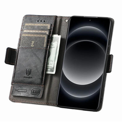 CASENEO 002 Series For Xiaomi 14 Ultra Case PU Leather RFID Blocking Folio Phone Cover