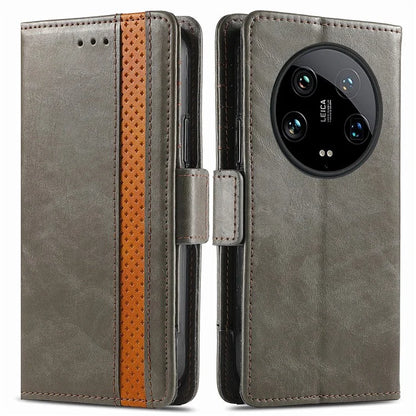 CASENEO 002 Series For Xiaomi 14 Ultra Case PU Leather RFID Blocking Folio Phone Cover