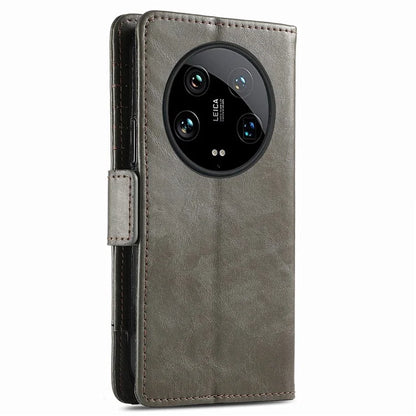 CASENEO 002 Series For Xiaomi 14 Ultra Case PU Leather RFID Blocking Folio Phone Cover