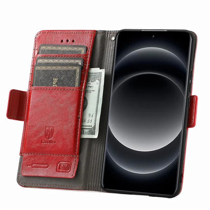 CASENEO 002 Series For Xiaomi 14 Ultra Case PU Leather RFID Blocking Folio Phone Cover