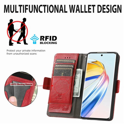 CASENEO 002 Series For Honor X9b 5G / X50 5G / Magic6 Lite 5G Leather Wallet Case Stand Phone Cover
