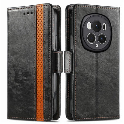 CASENEO 002 Series For Honor Magic6 Pro 5G Leather Case RFID Blocking Wallet Splicing Phone Cover