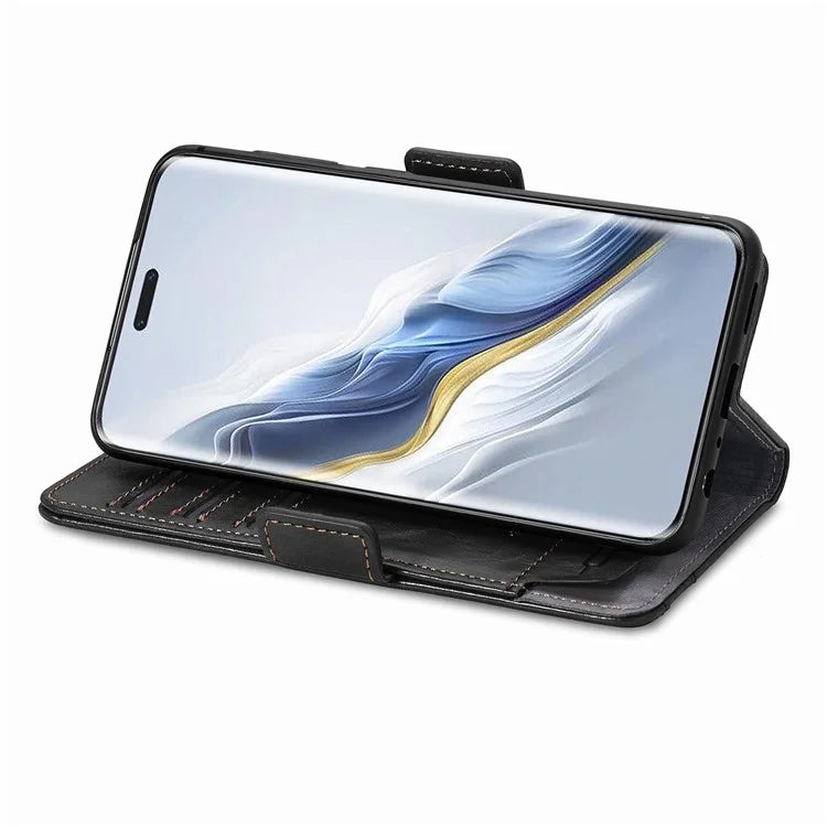 CASENEO 002 Series For Honor Magic6 Pro 5G Leather Case RFID Blocking Wallet Splicing Phone Cover