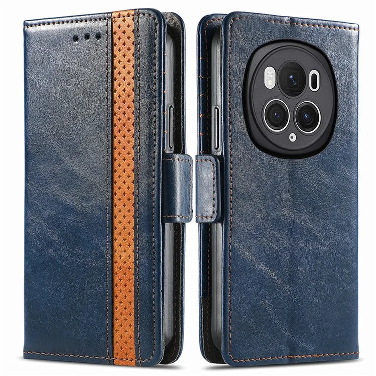 CASENEO 002 Series For Honor Magic6 Pro 5G Leather Case RFID Blocking Wallet Splicing Phone Cover